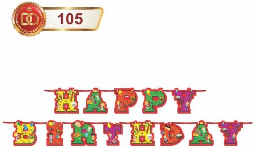Paper Fluorescent Happy Birthday Banner, Color : Multicolor