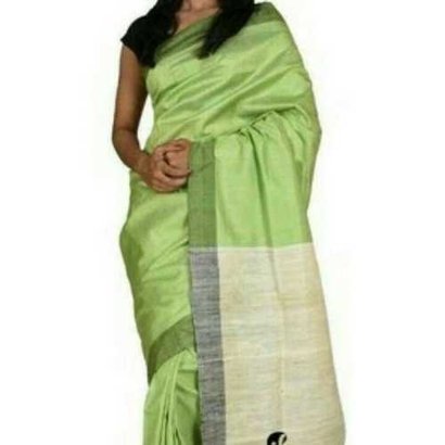 Handloom Tussar Ghicha Silk Sarees, Width : 5.5 Meter