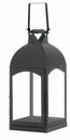 Polished Iron Black Mate Candle Lanterns, Size : 40x40x45cm
