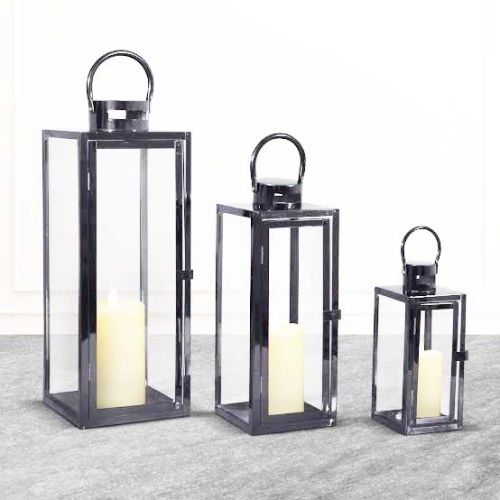 Square Polished Home Decor Iron Lanterns, For Hanging In House, Hotels, Pattern : Standard