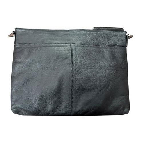 Plain Leather Laptop Bag, Color : Black
