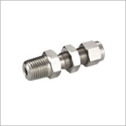 Coated Stainless Steel Compression Bulkhead Male Connector, For Industrial, Size : Standard