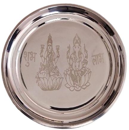 Platima Round Stainless Steel Pooja Thali