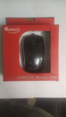 Quantum Plastic USB Mouse, Color : Black