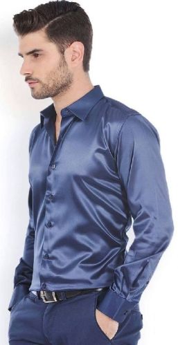 Plain Mens Satin Shirts, Size : XL, XXL