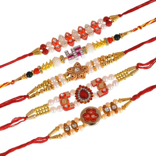 Thread Plastic Balls Fancy Rakhi, Color : Multicolor