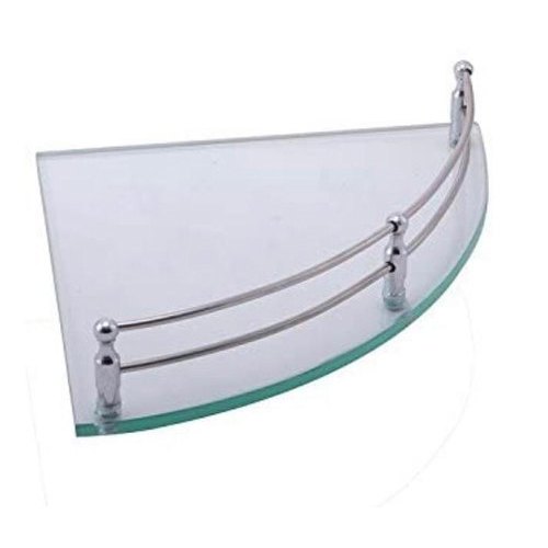 Carron Toughened Glass Corner Shelf, Size : 10 Inch, 12 Inch