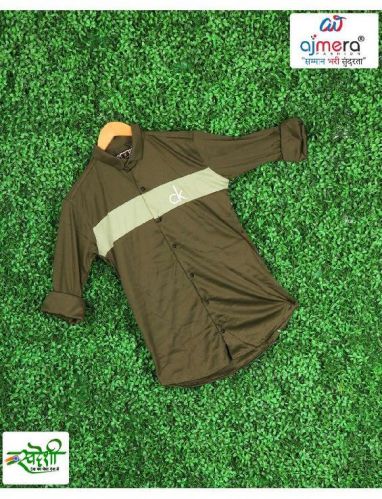 Ajmera Fashion Plain Fancy Men's Cotton Shirts, Gender : Male