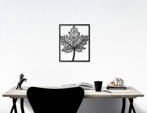 Metal Matt Finish Maple Leaf Wall Art, For Decoration, Gifting, Festival, Gift, Nursery, Hotels, Home