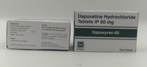 Dapoxyvac 60 Mg (Dapoxetine Hydrochloride) Tablet, For Erectile Defusion, Packaging Type : Plastic Packets