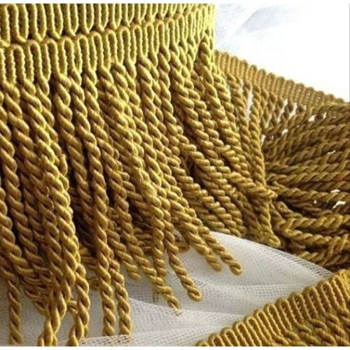 Polyester Fringe Curtain Trim, Color : Golden