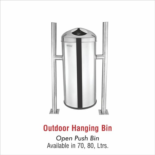 Silver Hanging Open Push Bin, Capacity : 45-90 Litres