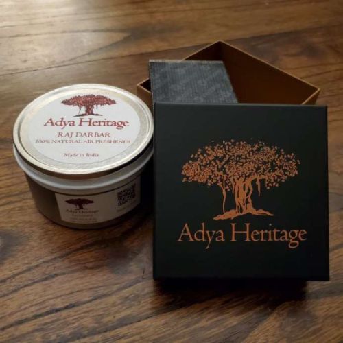 Adya Heritage Raj Darbar Air Freshener, For Office, Room, Shape : Gel