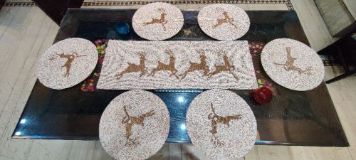 Glass Beads Dining Table Mat, Feature : Attractive Designs