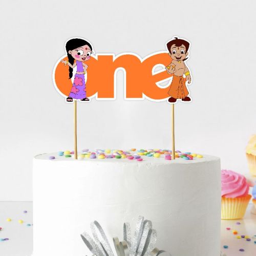 Chhota Bheem One Cake Topper, For Birthday Decorations, Packaging Type : Plastic Cover