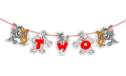 Tom and Jerry Two Banner, For Birthday Decorations, Packaging Type : Plastic Cover