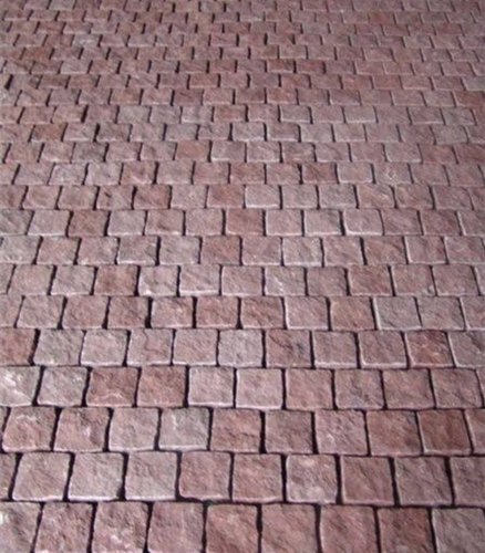 Square Sandstone Cobble, Color : Red