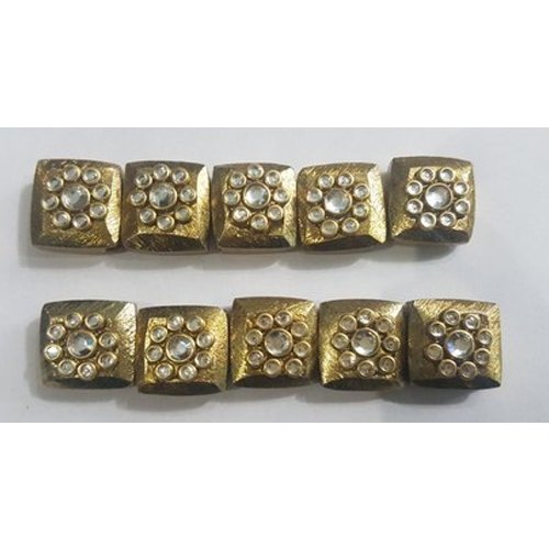 Polished Square Brass Beads