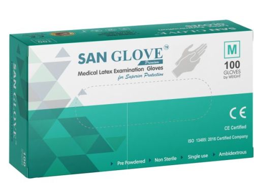 Latex Examination Gloves, For Clinical, Pattern : Plain