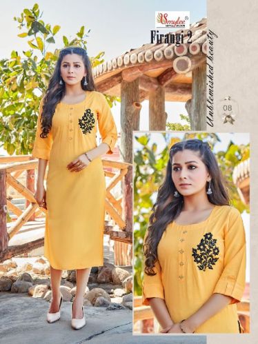 Riyon Designer Kurti, Technics : Embroidery Work