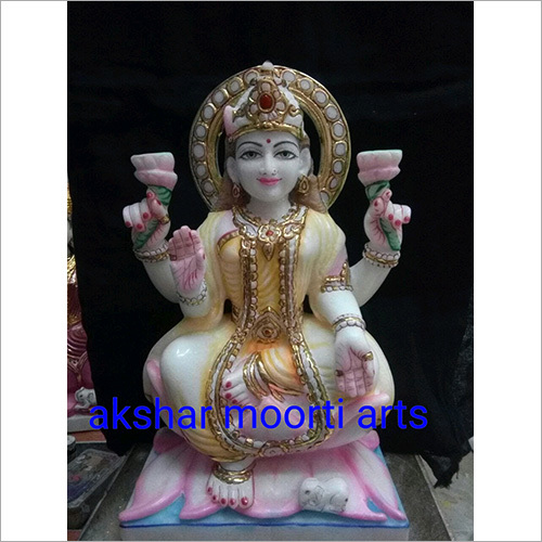 Printed 5kg Marble Laxmi Statue, For Worship, Temple, Office, Color : White