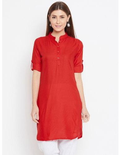 Cotton Ladies Plain Kurti, Technics : Machine Made