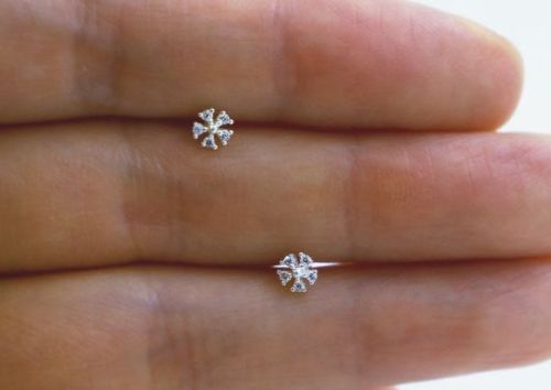 Daily Wear Round Diamond Earrings For Kids