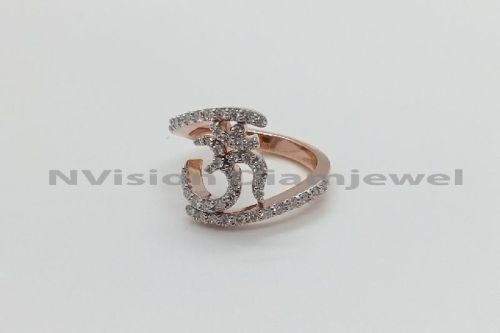 Round Real Diamond Ladies OM Ring, Packaging Type : Velvet Box