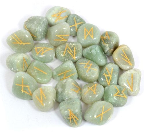 Natural Green Aventurine Rune Agate Stone, For Jewellery Use, Size : 0-25mm, 25-50mm, 50-100mm