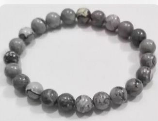 Round Polished Map Stone Bracelet, For Jewellery, Size : 10-20mm, 20-30mm