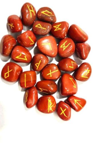 Natural Red Jasper Rune Agate Stone, For Jewellery Use, Size : 0-25mm, 25-50mm, 50-100mm