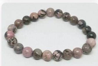 Polished Rhodonite Crystal Bracelet, Packaging Type : Kraft Paper Box