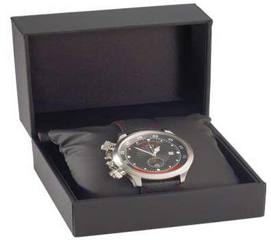 Plain Wood Square Watch Packaging Box, Color : Black