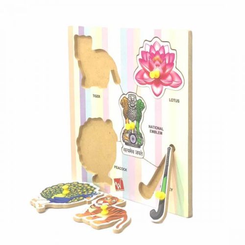 Polished Wooden National Object Puzzle, For Playing, Color : Multi Color