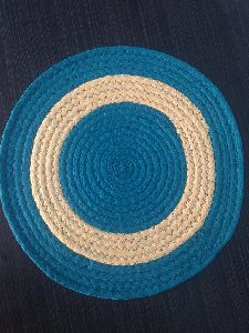 Round Polyester Door Mat, Pattern : Plain