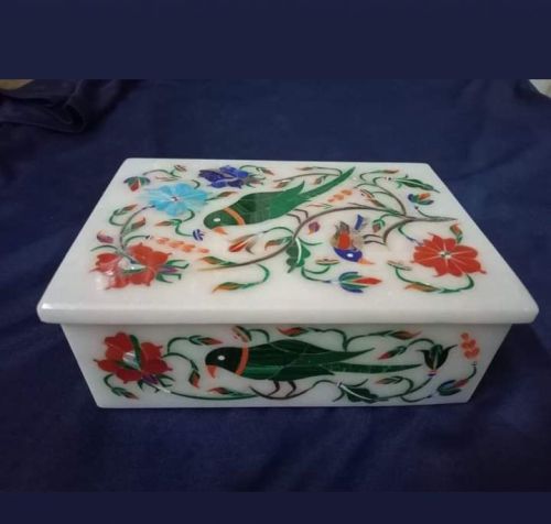 Marble Inlay Work Box, Shape : Rectangle