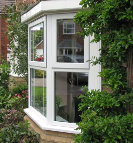 Rectangular Polished UPVC Bay Window, Opening Pattern : Hinged