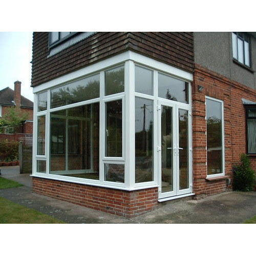 Rectangular Polished UPVC Combination Window, Open Style : Sliding