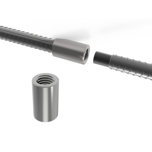 AARAV Engineering 750gram EN 8 D Rebar Bar Coupler, Color : Black