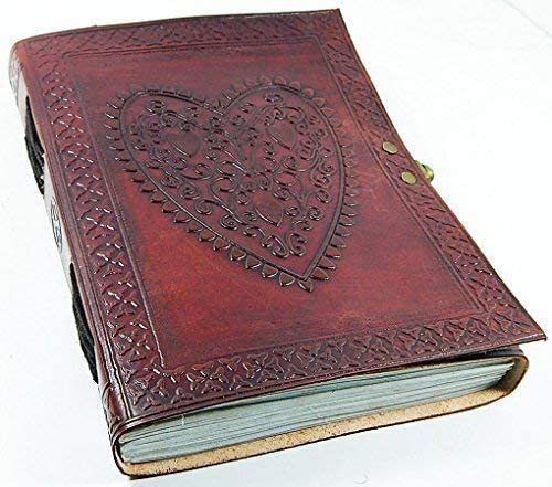 Black Leather Heart Engraved Journal Diary, For Gifting, Personal, Feature : Handmade