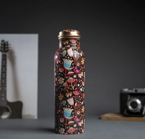 Printed Fancy Copper Water Bottle, Packaging Type : Paper Box
