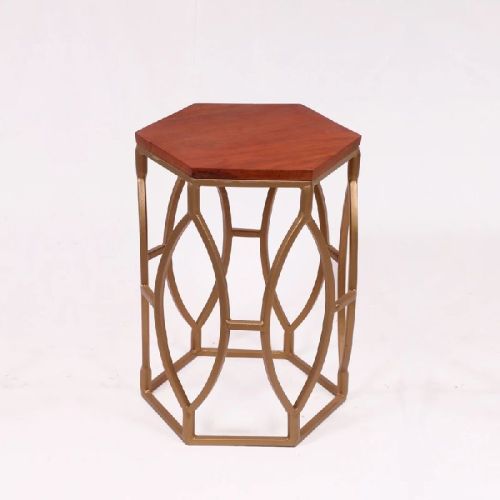 Metal Polished Hexagon Side Table, Feature : Attractive Designs, Durable, Easy To Place, Good Quality