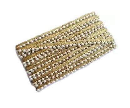 Cotton Moti Laces, For Garments, Technics : Machine Made