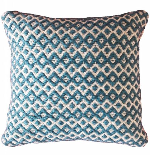 Square Blue Cotton Cushions, Size : 12 X 12inch