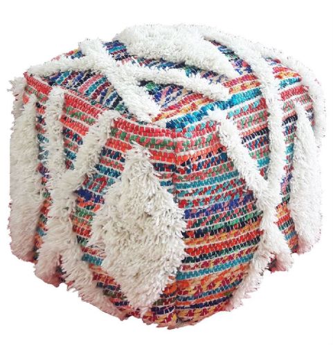 Woolen Decorative Pouf, Technics : Handmade