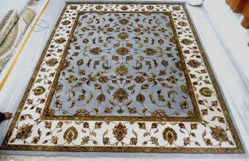 Rectangular Wool Hand Knotted Carpets, For Durable, Attractive Designs, Color : Multicolor