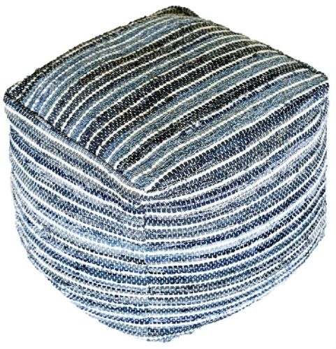 Cotton Square Pouf, Color : Blue