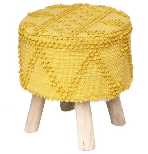 Round Yellow Ottoman Stool, For Hotel Shop, Home