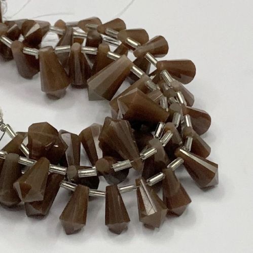 Chocolate Moonstone 13-14mm Drop Shape Faceted Stone Beads
