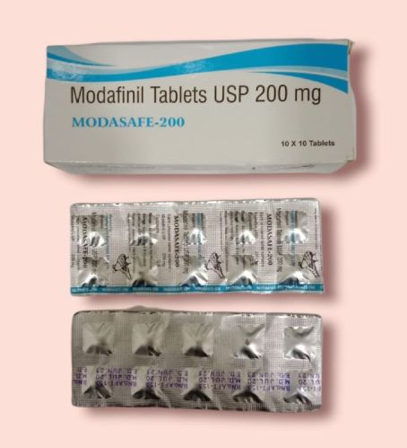 Modafinil Tablets 200 MG Modasafe 200, For Day Time Sleeping Disorder, Packaging Type : Foil Strip Of 10